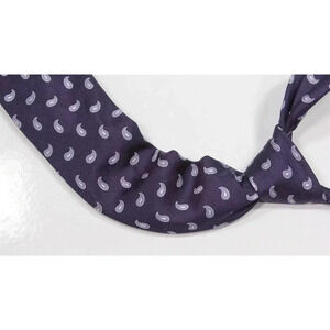 Timothy Everest London Handmade Purple Paisley Thick Silk Necktie Tie